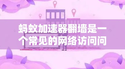 蚂蚁加速器翻墙是一个常见的网络访问问题，尽管有一定的风险，但可以通过以下步骤逐步解决