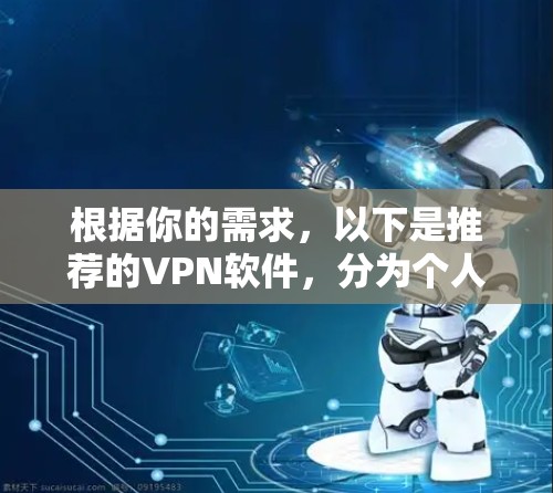 根据你的需求，以下是推荐的VPN软件，分为个人用户、企业用户、重点用户和普通用户三个类别