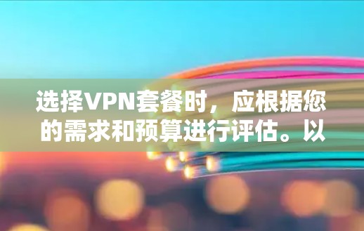 选择VPN套餐时，应根据您的需求和预算进行评估。以下是一些考虑因素和推荐