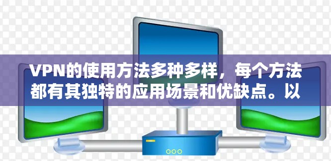 VPN的使用方法多种多样，每个方法都有其独特的应用场景和优缺点。以下是几种主要的VPN使用方法及其适用场景和优缺点