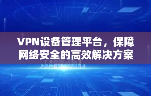 VPN设备管理平台，保障网络安全的高效解决方案